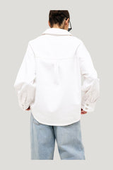 Oversized Denim Shirt — model side