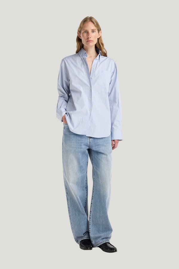 Oxford striped shirt — model front