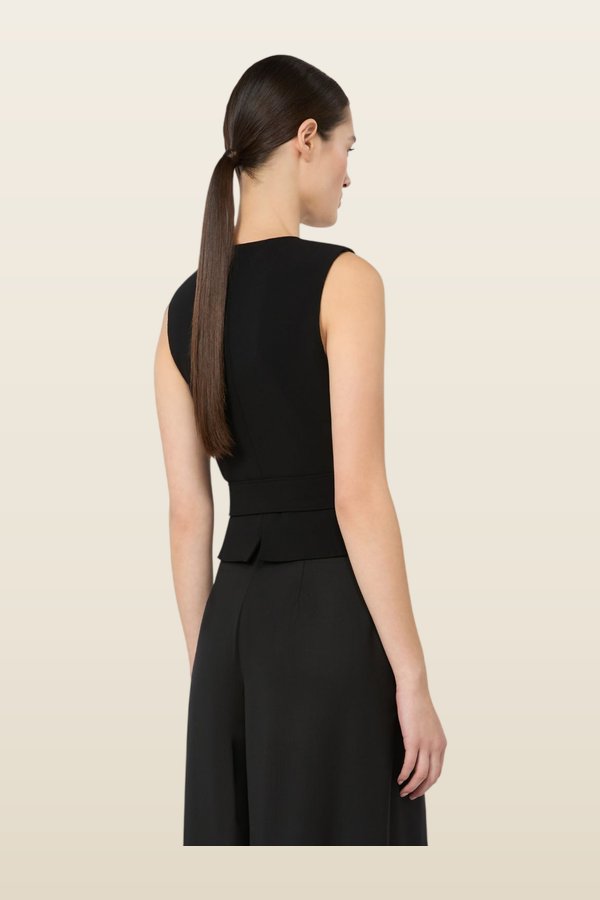 Compact cady cropped gilet — model back