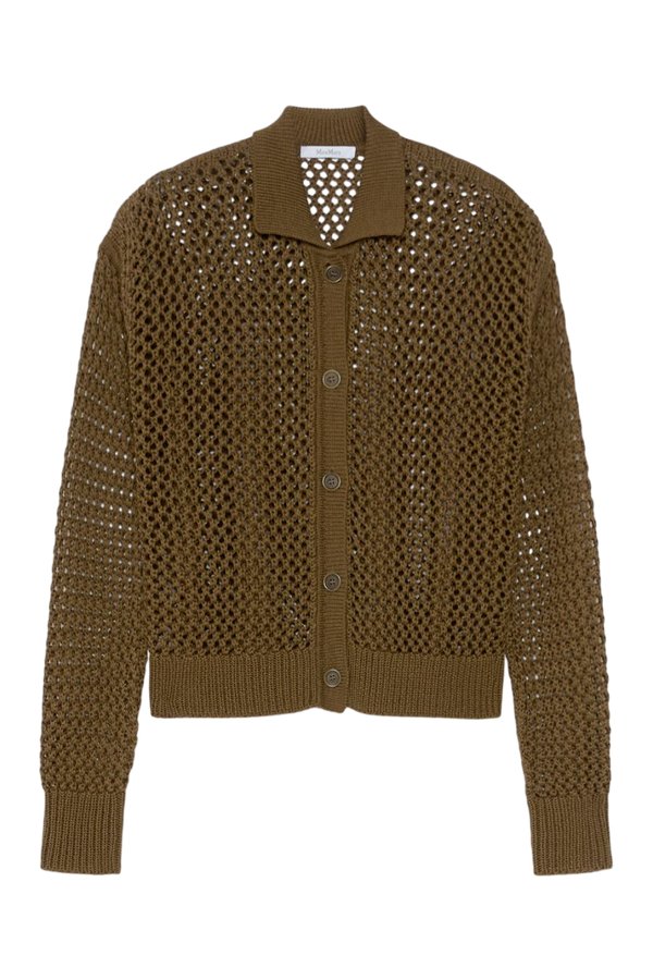 Cotton cordonnet cardigan - KAKI — packshot
