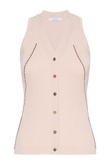 Cotton and viscose yarn gilet — packshot