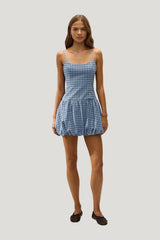 Pelea Mini Dress Vintage Blue Check — carry 2