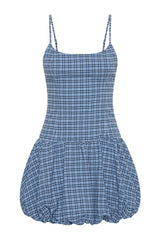 Pelea Mini Dress Vintage Blue Check — packshot