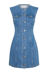 Penn Button Front Denim Mini Dress - Summer — packshot
