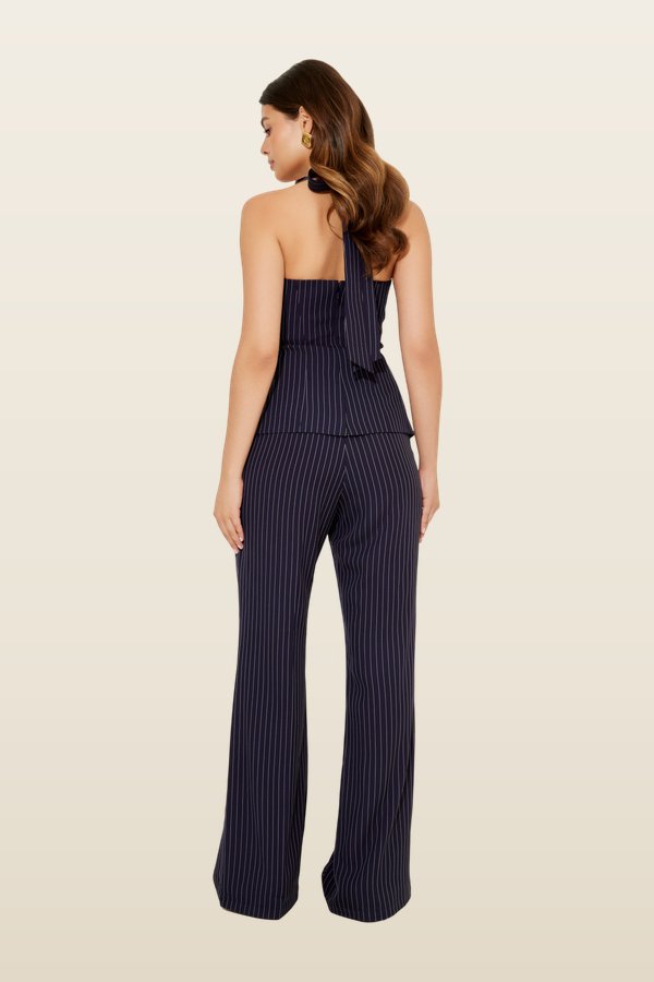 Pinstripe Trousers — model back