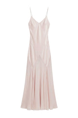 Plunging Satin Handkerchief Hem Gown - Blossom — packshot