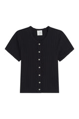 Pointelle Short Sleeve Cardigan — packshot