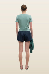 Pointelle Slim Fit Tee — model back