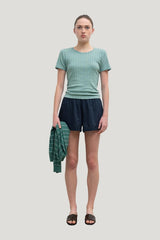 Pointelle Slim Fit Tee — model front