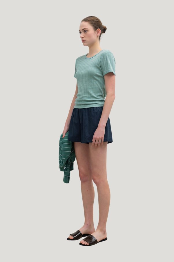 Pointelle Slim Fit Tee — model side