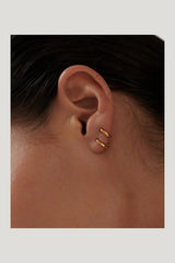 Polished Mini Hoop Gold — model side