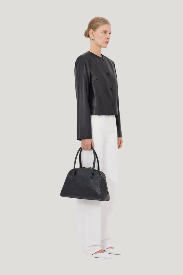 RAHO Plongé leather jacket — model side