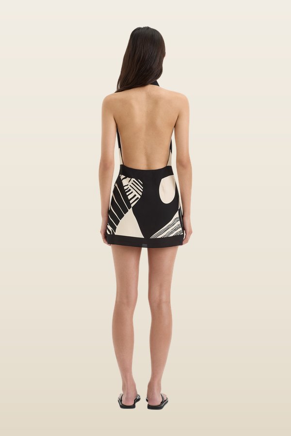 Realisme Wrap Halter Mini Dress — model back