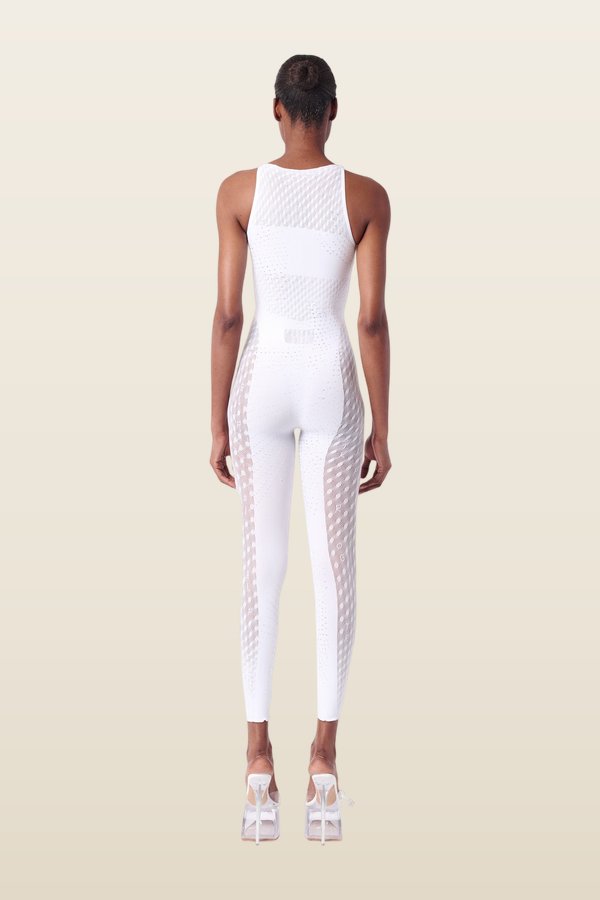Rhinestoned Janice Jumpsuit Optic — model back