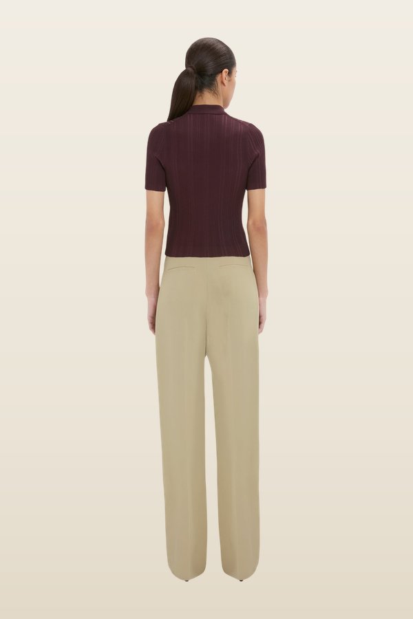Ribbed Polo Top — model back