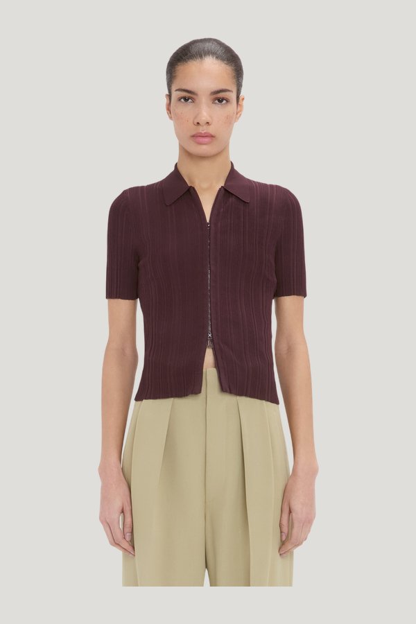 Ribbed Polo Top — model side