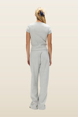 Ribbed Short Sleeve T-Shirt — model back