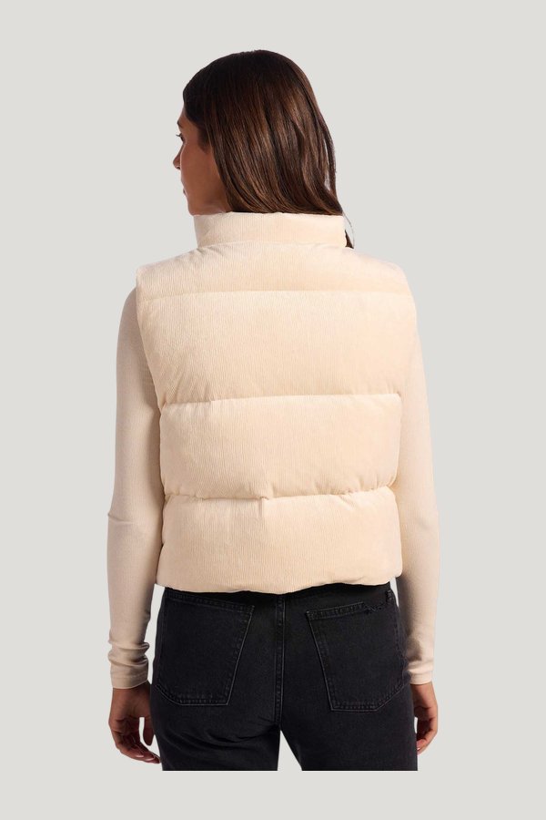 Ribbed Velour Puffer Vest — extra