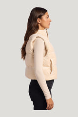 Ribbed Velour Puffer Vest — model side