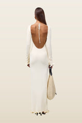 Ruffle Hem Maxi Dress — model back