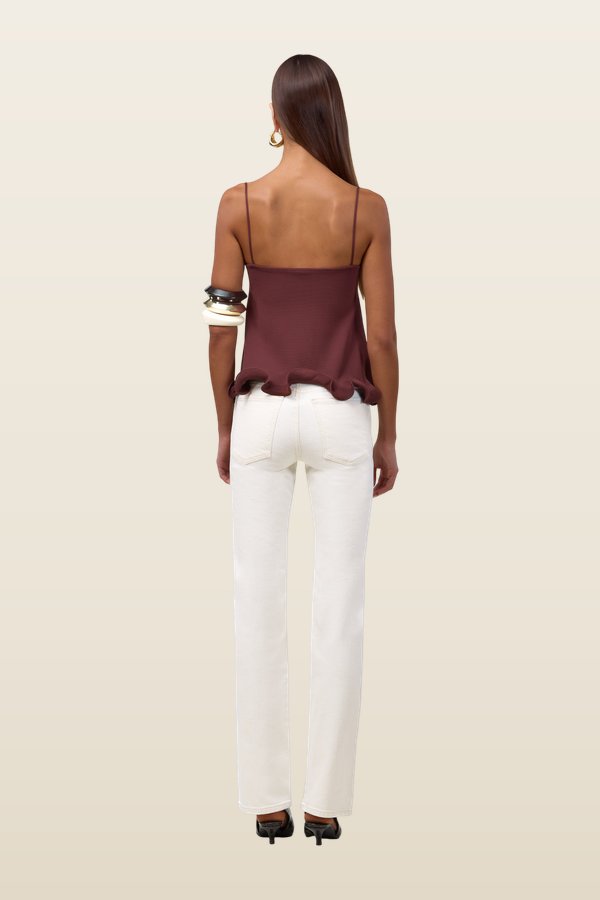 Ruffle Hem Tank Top — model back