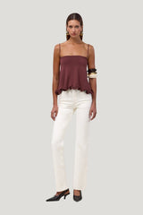 Ruffle Hem Tank Top — model front