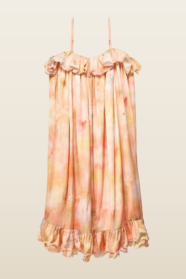 Ruffle Volume Maxi Dress — model back