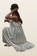 Ruffle Volume Maxi Dress — model back