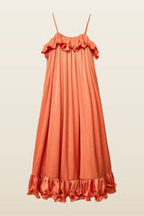 Ruffle Volume Maxi Dress — model back
