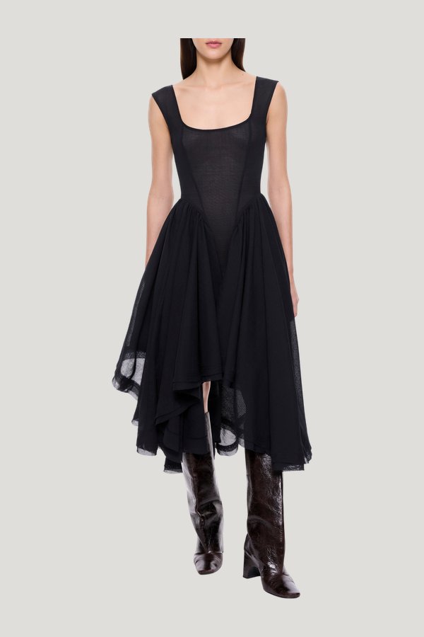 Ruffled Hem Cocktail Dress — model front