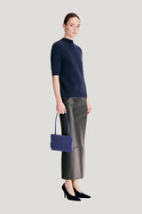 RUTH Stand collar cashmere top — model side