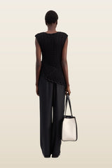 SAEZ Ruffled crochet top — model back