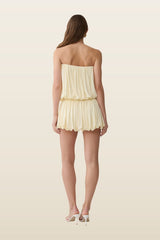 Safiya Strapless Gathered Bubble Mini Dress — model back