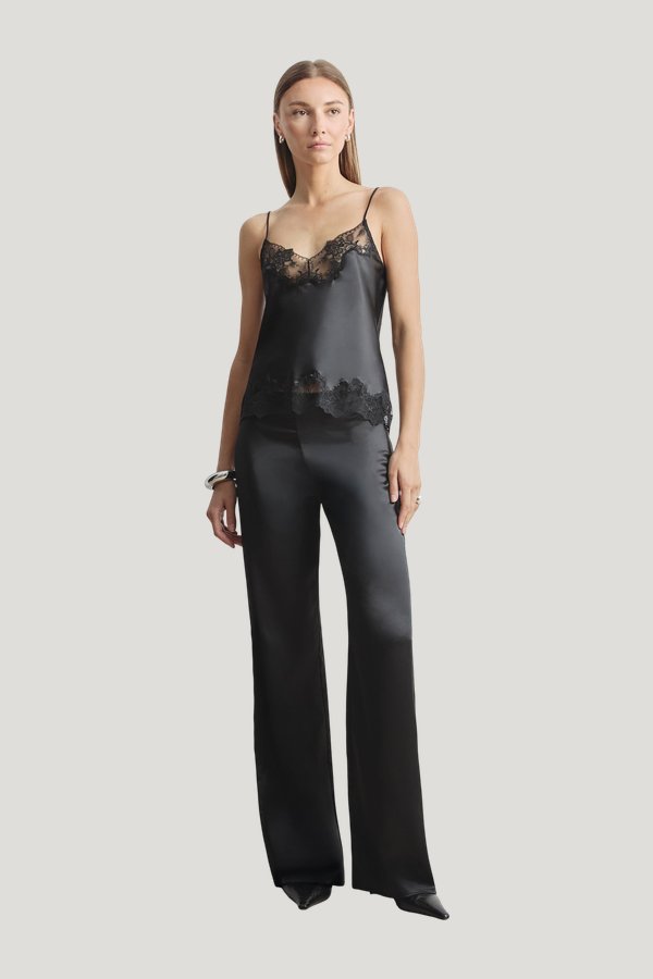 Satin Lace Detail Camisole — model front