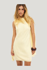 Scarf Detail Satin Mini Dress — model side