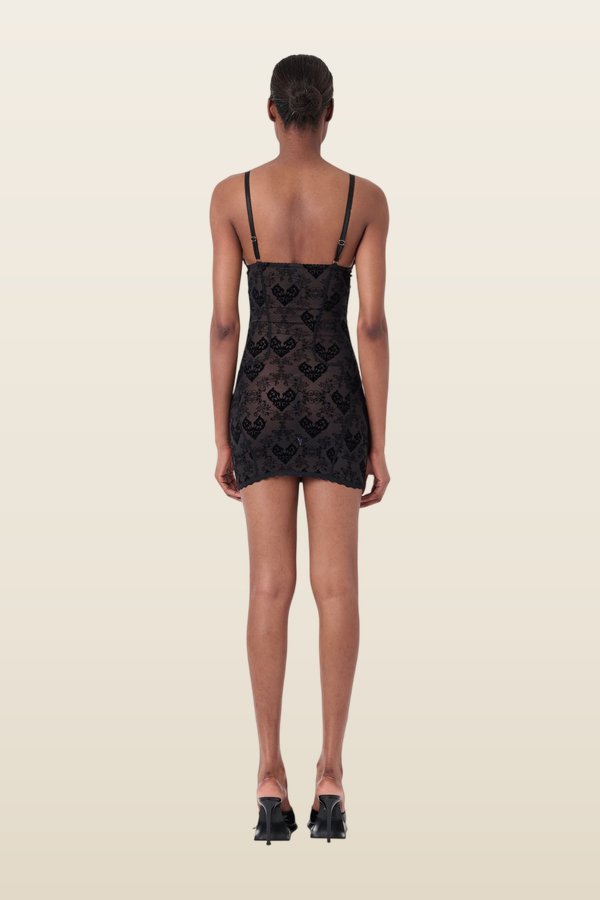 Scarlett Dress Flocked Mesh — model back