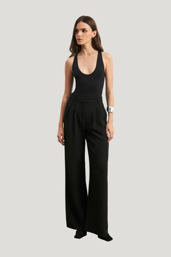 Scoop Neck Racer Bodysuit — model front