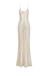 Sequin Camisole Maxi Dress - Nude — packshot