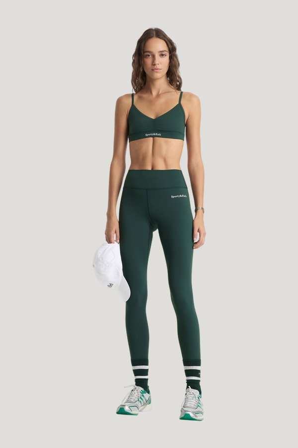 Serif Logo Legging - Forest/White — model front