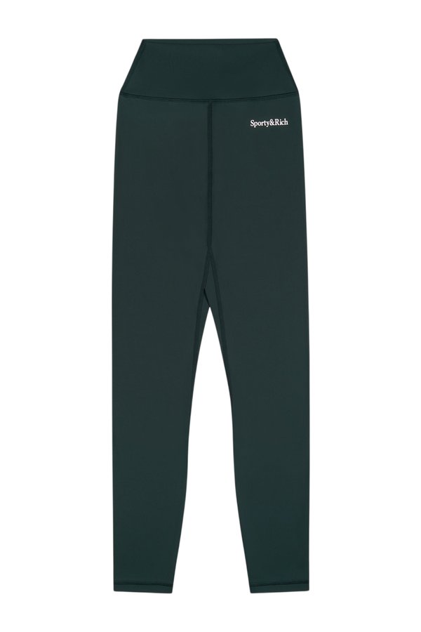 Serif Logo Legging - Forest/White — packshot