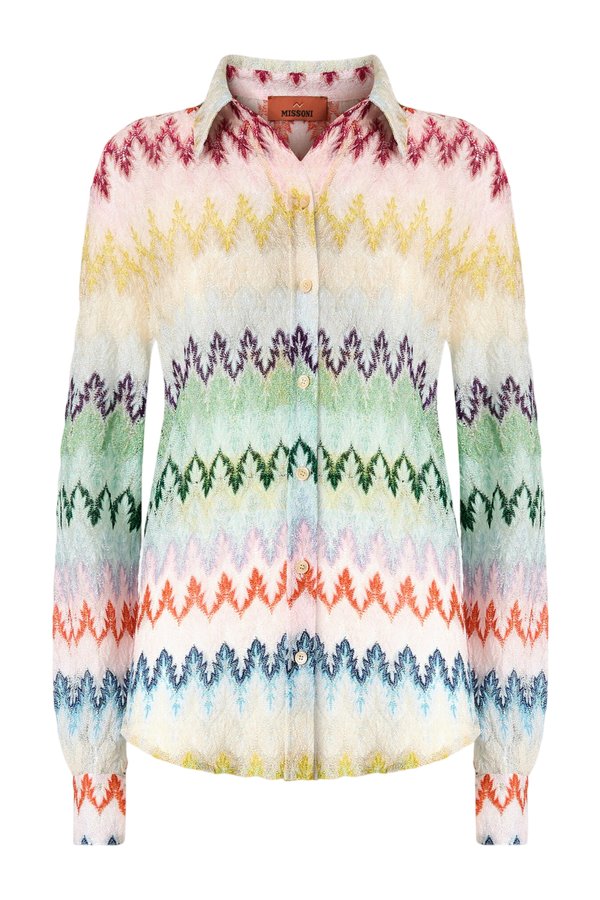 Shirt in viscose blend with lace motif — packshot