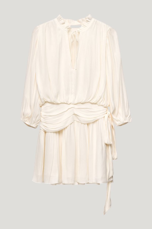 Short Sleeve Tie Waist Mini Dress — extra