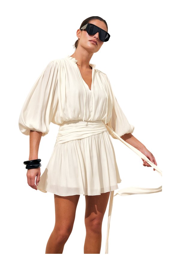 Short Sleeve Tie Waist Mini Dress — packshot