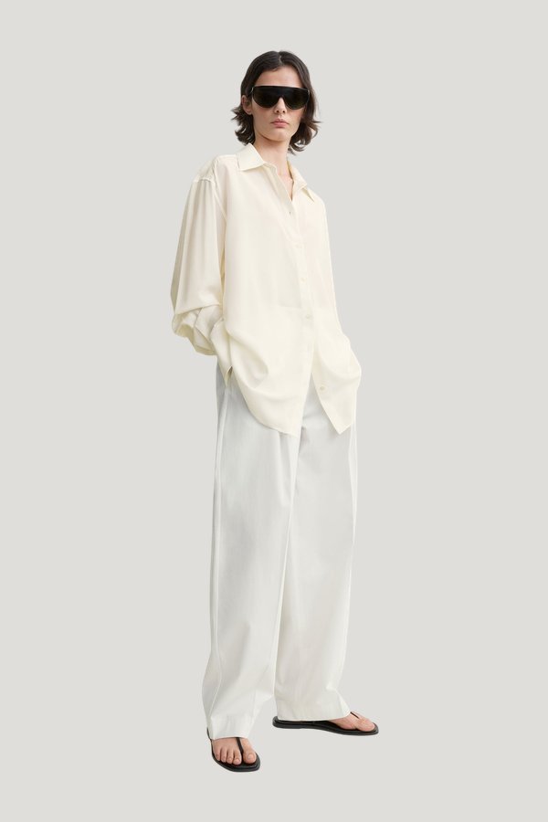 Silk crepe shirt — model front