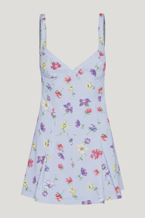 Siren Floral Mini Dress - Fresh Florals — model side