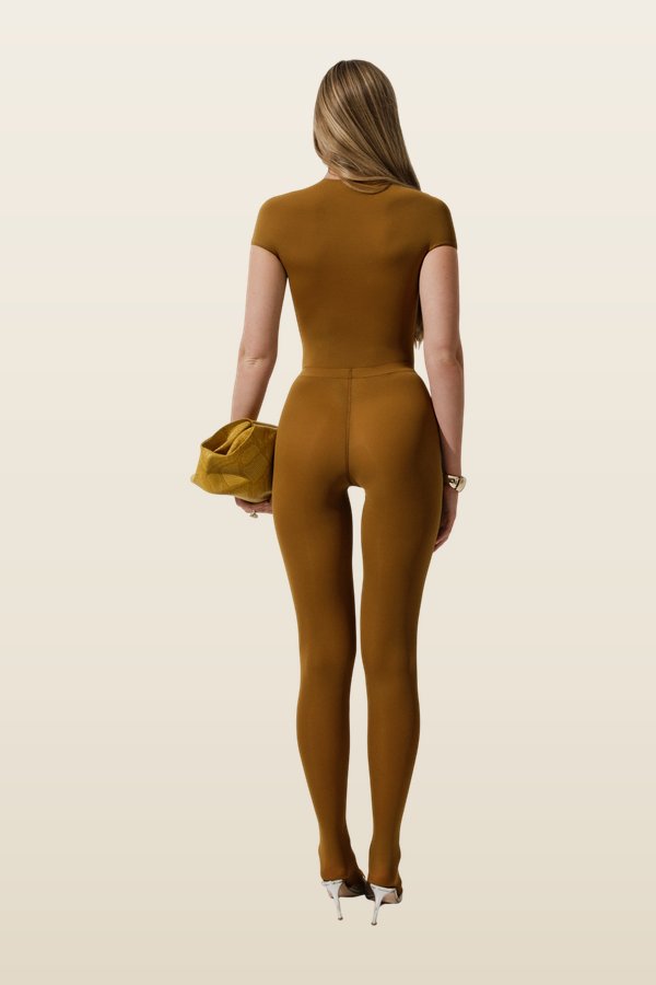 Skin bodysuit in Mustard — model back