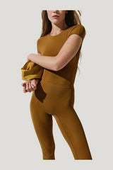 Skin bodysuit in Mustard — model side