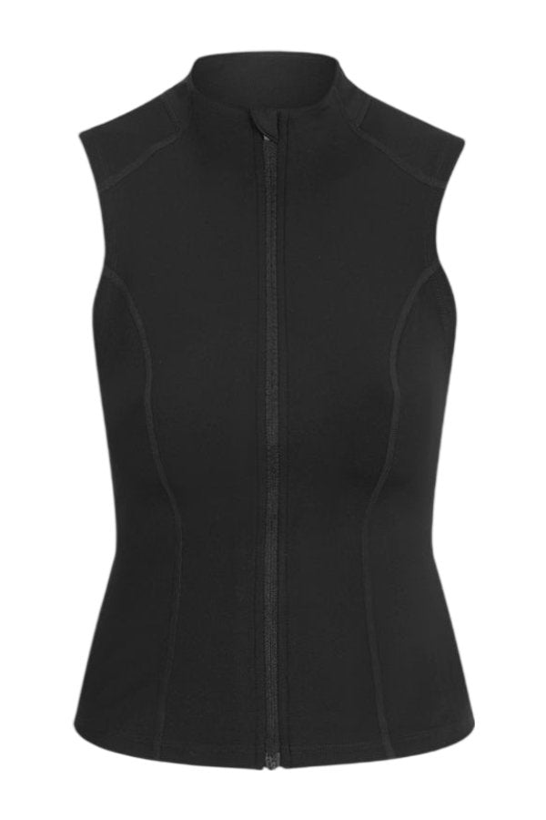 SkinLuxe Sleeveless Zip Through Running Top - Shadow — packshot