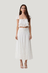Skylar Lace Sleeveless Crop Top — model front