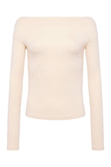 Slinky Rib Off-The-Shoulder Shirt — packshot